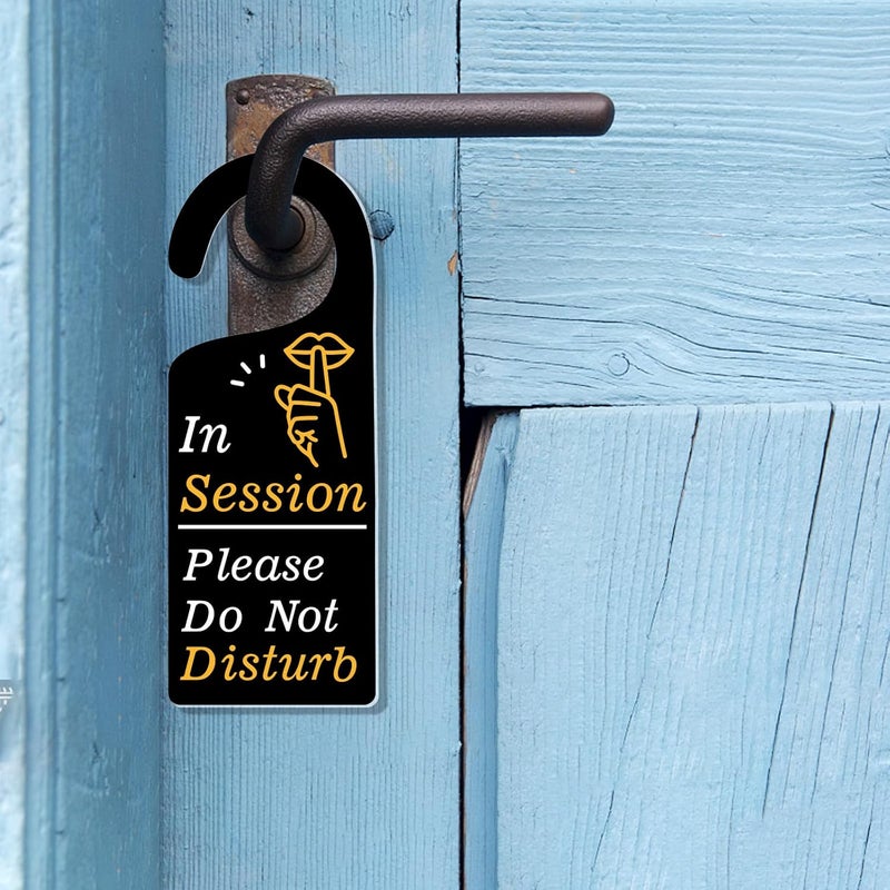 CHGCRAFT 2Pack Do Not Disturb Door Sign Acrylic Notice Door Hanger Sign In Session Handle Decorations Mark for Homework Office Schools Business Conference Room Meeting In Session - Image 5